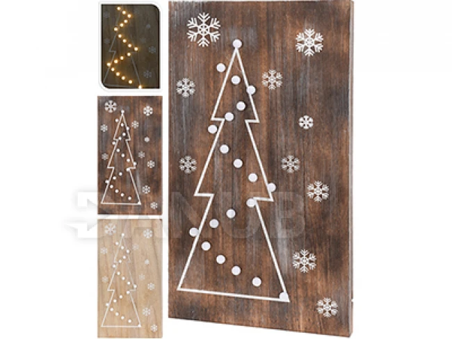 Dřevěný obraz Stromeček - 20LED