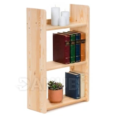 Dřevěný regál 2-police - 45 cm - přírodní barva
