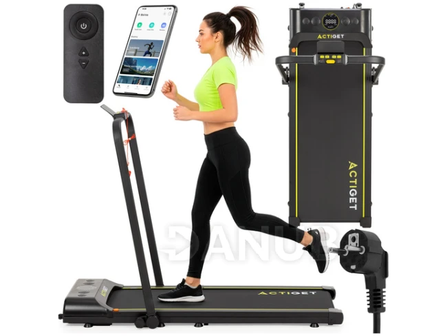 Elektrický běžecký pás pro domácí použití - skládací - 12 km/h, s dálkovým ovládáním a aplikací