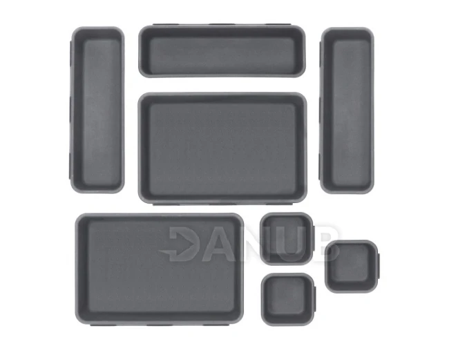 Sada organizérů do zásuvky 8ks - šedá