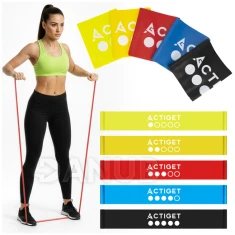 Fitness odporové gumy na cvičení - sada 5 ks - odpor 1-15 kg