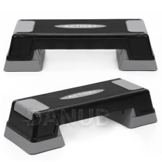 Fitness stepper 2-úrovňový - černo-šedý