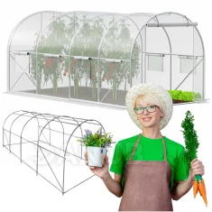 Fóliový zahradní skleník UV4 - 140g/m2 - 4x2,5x2 m - průhledná bílá/zelená
