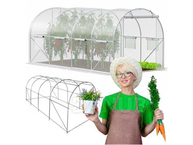 Fóliový zahradní skleník UV4 - 140g/m2 - 4x2,5x2 m - průhledná bílá/zelená