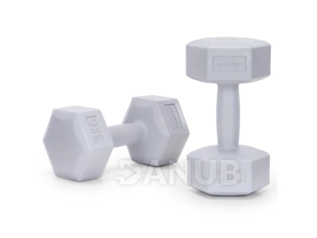 Jednoruční činky - 2 ks - 2x3kg - šedé