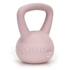 Kettlebell - měkký - 4 kg - světle růžový