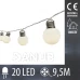 LED světelný řetěz venkovní - tvar hrušky - 20LED - 9,5m Teplá bílá
