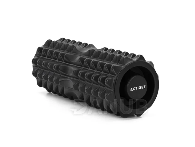 Masážní pěnový válec/roller s výstupky - středně tvrdý - černý