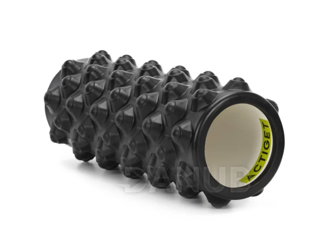 Masážní pěnový válec/roller s výstupky - středně tvrdý - černý