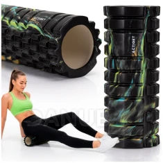 Masážní válec/roller - středně tvrdý - černý/vícebarevný