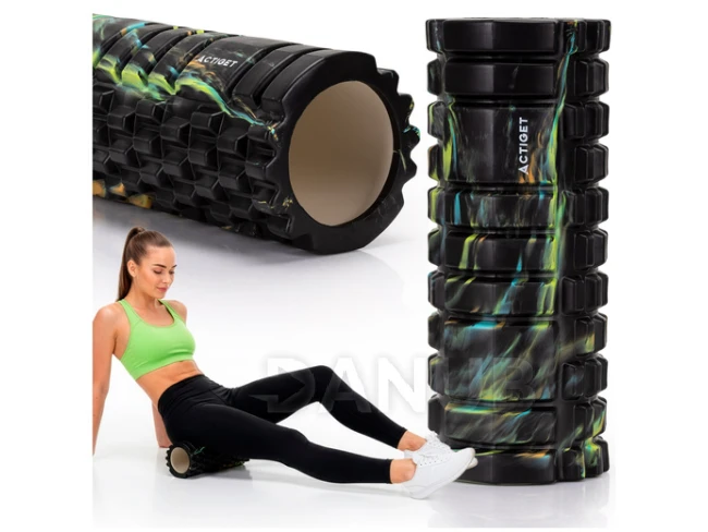 Masážní válec/roller - středně tvrdý - černý/vícebarevný