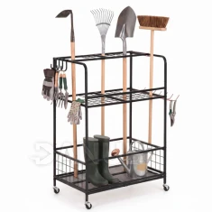 Mobilní organizér na nářadí 96 cm - kovový - černý