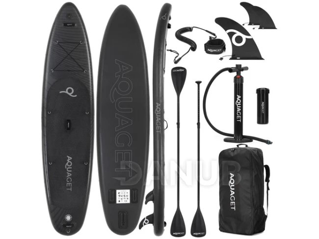 Paddleboard s příslušenstvím - 350 cm - 150kg - černý