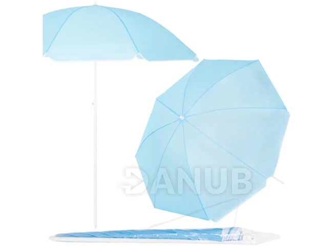 Plážový slunečník 160 cm - UPF50+ - světle modrý Plážový slunečník 160 cm - UPF50+ - světle modrý