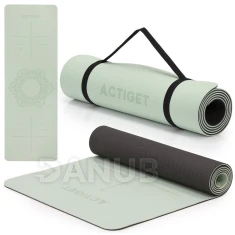 Podložka na cvičení - 183x61x0,6 cm - protiskluzová - mátová/černá