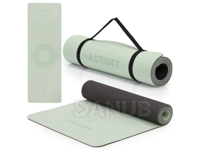 Podložka na cvičení - 183x61x0,6 cm - protiskluzová - mátová/černá