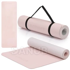 Podložka na cvičení - 183x61x0,6 cm - protiskluzová - šedá/světle šedá