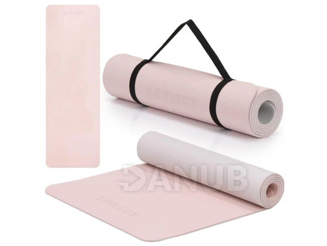 Podložka na cvičení - 183x61x0,6 cm - protiskluzová - šedá/světle šedá