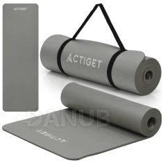 Podložka na cvičení - 183x61x1 cm - protiskluzová - světle šedá