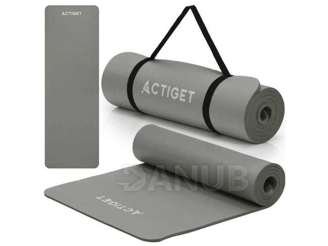 Podložka na cvičení - 183x61x1 cm - protiskluzová - světle šedá