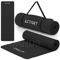 Podložka na cvičení - 183x61x1 cm - protiskluzová - černá