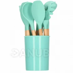 Kuchyňské nářadí - sada - 12 ks - tmavá mátová