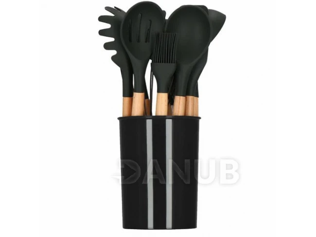 Kuchyňské nářadí - sada - 12 ks - černá