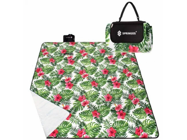 Pikniková deka 200x160 cm- exotické rostliny