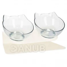 Dvojitá miska pro psa a kočku s protiskluzovým dnem