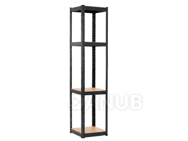 Regál - 180 x 40 x 40 cm - nosnost 500kg - MDF + pozinkovaná ocel černá