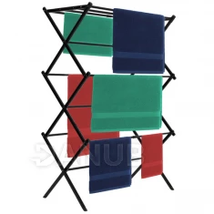 Skládací sušák prádla s nastavitelnou délkou, teleskopický, černý