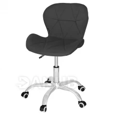 Otočná kancelářská židle na kolečkách - samet - tmavě šedá