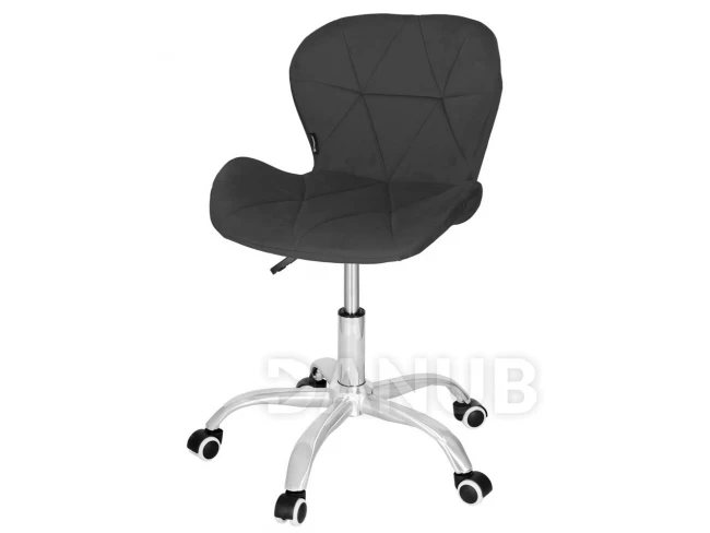 Otočná kancelářská židle na kolečkách - samet - tmavě šedá