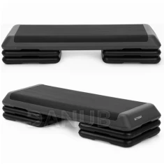 Stepper na cvičení - 3-úrovně - černo-šedý