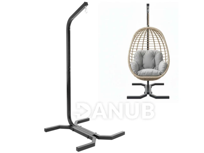 Stojan na zahradní závěsnou houpačku - s nosností 180 kg - černý