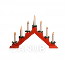 Svícen pyramida, červený, 7 žárovek, 3V