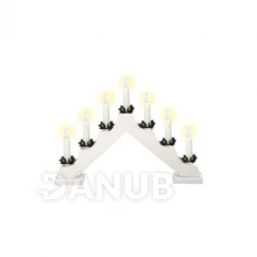 Svícen pyramida, bílý, 7 žárovek, 230V