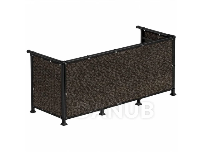 Stínící balkonová záclona - 1x5 m - 95% stínění - hnědá