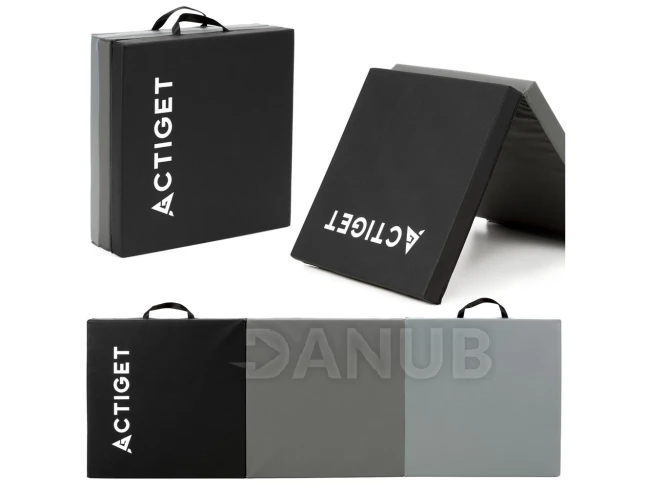 Tréninková gymnastická podložka skládací - 180x60x5,5 cm - černo-šedá