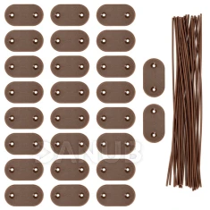 Upevňovací prvky pro krycí clonu 26dílná sada - hnědá