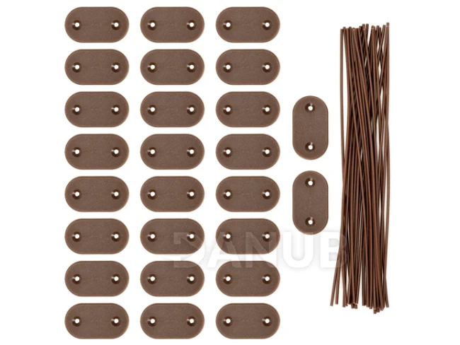 Upevňovací prvky pro krycí clonu 26dílná sada - hnědá