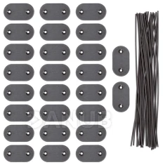 Upevňovací prvky pro krycí clonu 26-dílná sada - tmavě šedá