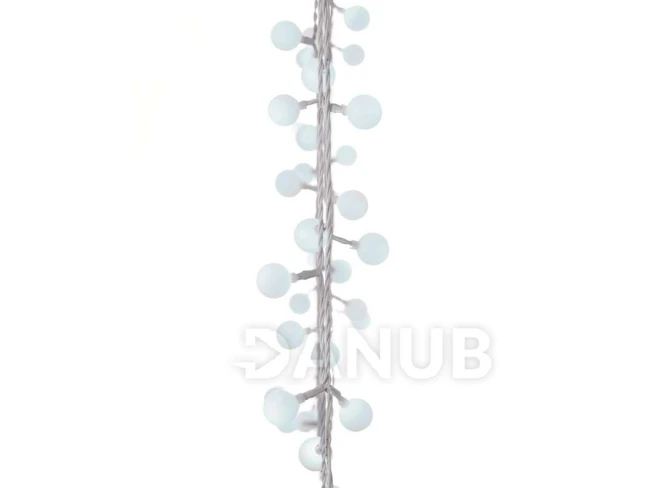 Vánoční řetěz VELKÉ CHERRY s časovačem 4 m 40 LED IP44 studená bílá