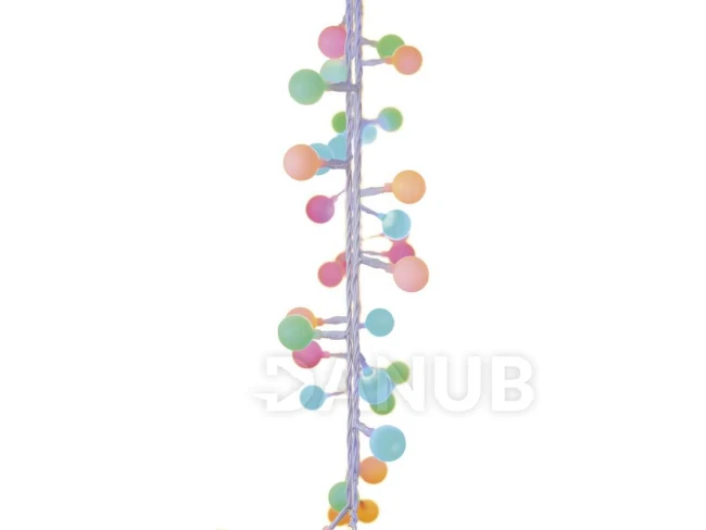 Vánoční řetěz VELKÉ CHERRY s časovačem 4 m 40 LED IP44 multicolor