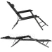 Skládací zahradní lehátko s opěrkou hlavy - černá