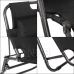 Skládací zahradní lehátko s opěrkou hlavy - černá