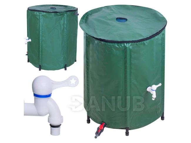 Skládací sud na dešťovou vodu s kohoutkem, 200 litrů