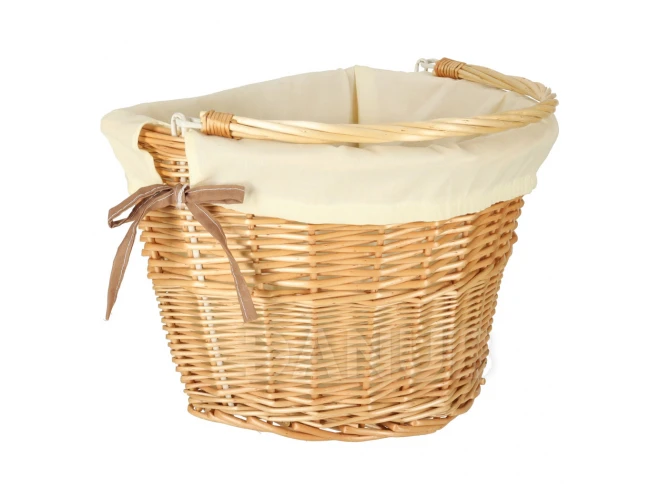Proutěný košík na kolo - bílé