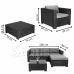 Sestava zahradního nábytku COSTA DE BLANCA + stolek - černá/tmavě šedá