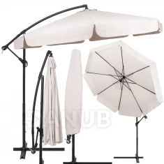 Zahradní slunečník nastavitelný 300cm - krémová/ecru